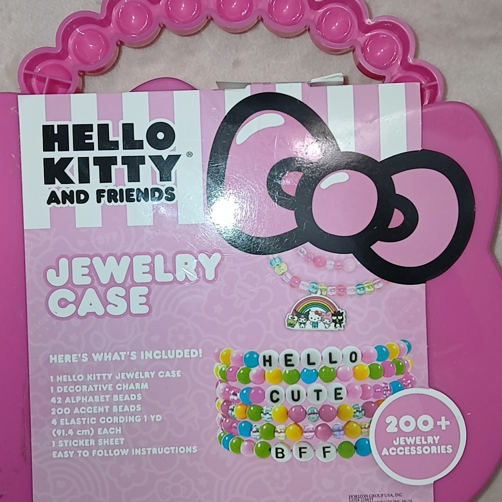 Hello Kitty Pink Jewelry Case with Beads
